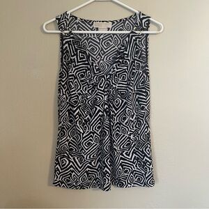Michael Kors Black and White Patterned Tank Top